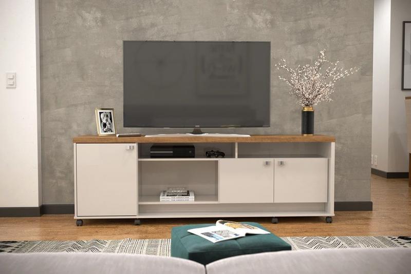 Rack/Bancada Dallas - Off White/Amendoa - Lukaliam - Rack - Magazine Luiza