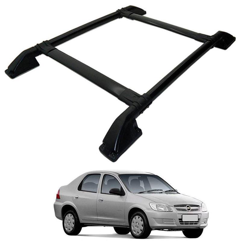 Rack de Teto Bagageiro Prisma 2007 a 2012 Tubolar Preto - Track - Rack ...