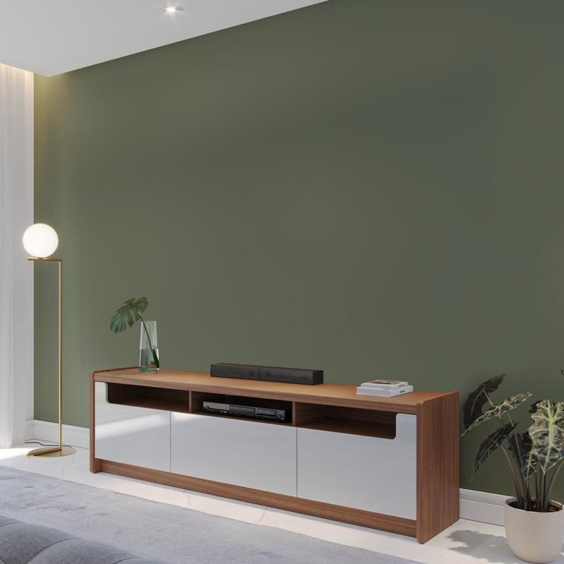 Rack para TV até 75 Polegadas 3 Portas Oslo 1.8 Off White Gloss/Natural ...