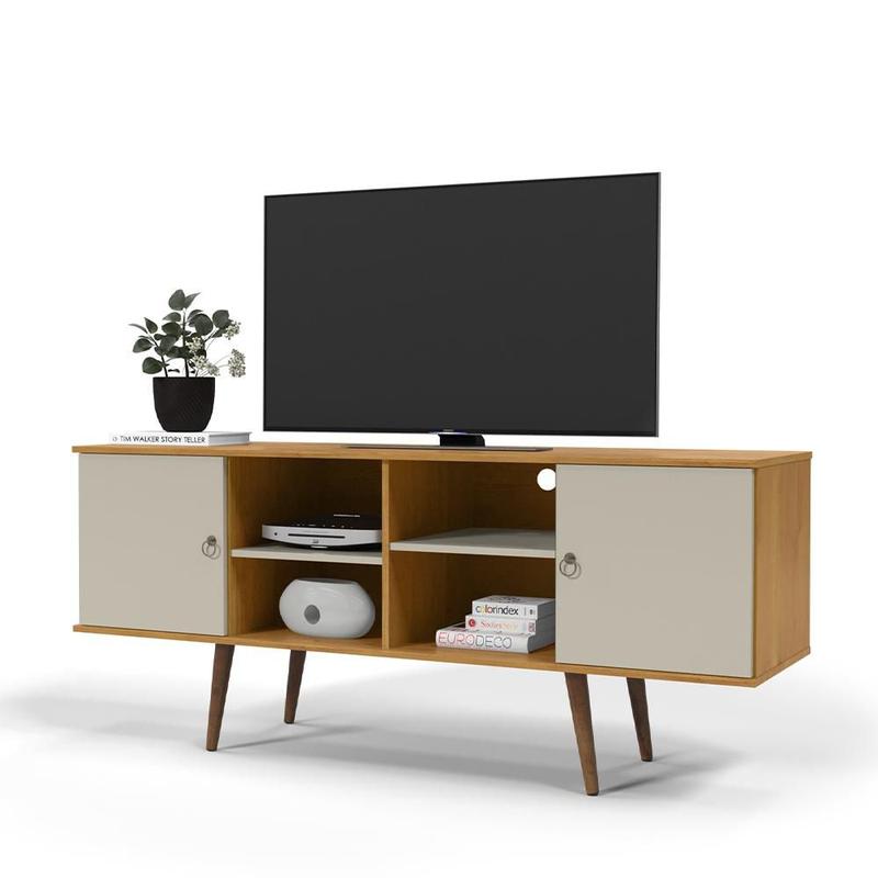 Portelo Rack Rack Retrô 3 Portas 1 Prateleira Pés Palito Moderno Home - Patrimar ...