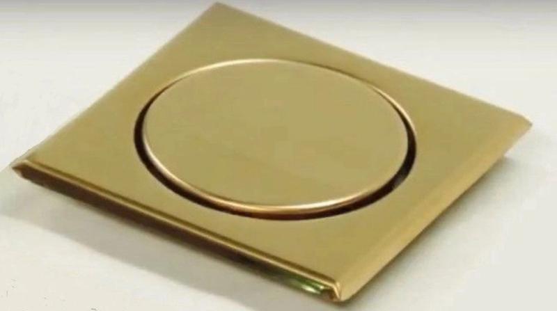 Ralo Inox Elegance Ouro Polido 12,5cm x 12,5cm p/ Cx De 100mm - MOZAIK ...