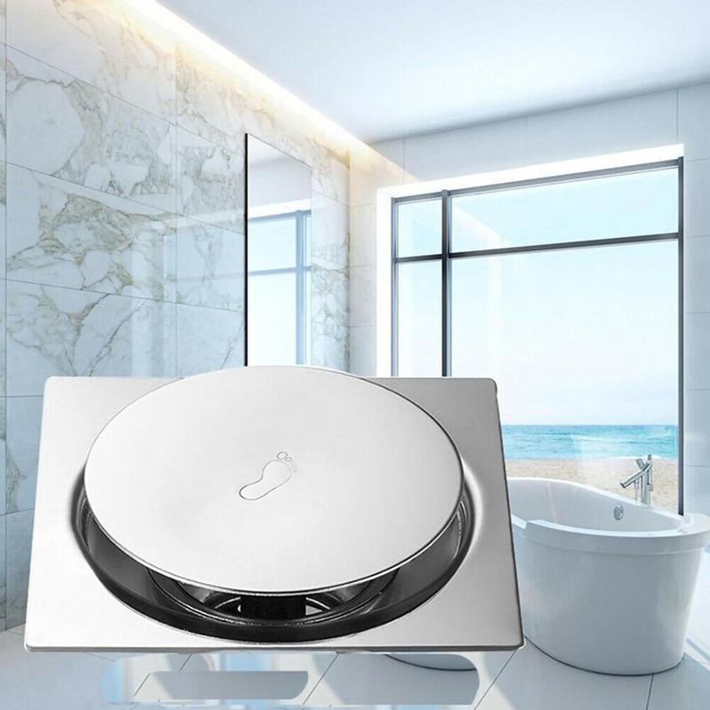 Ralo Inteligente Click Pop Up Aço Inox 10x10 cm Para Banheiro Veda