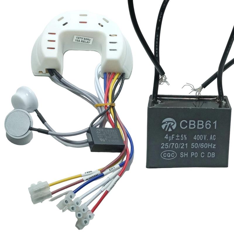 Capetor Receptor 127V + Capacitor 4uf 2 fios P Ventiladores Ventisol ...
