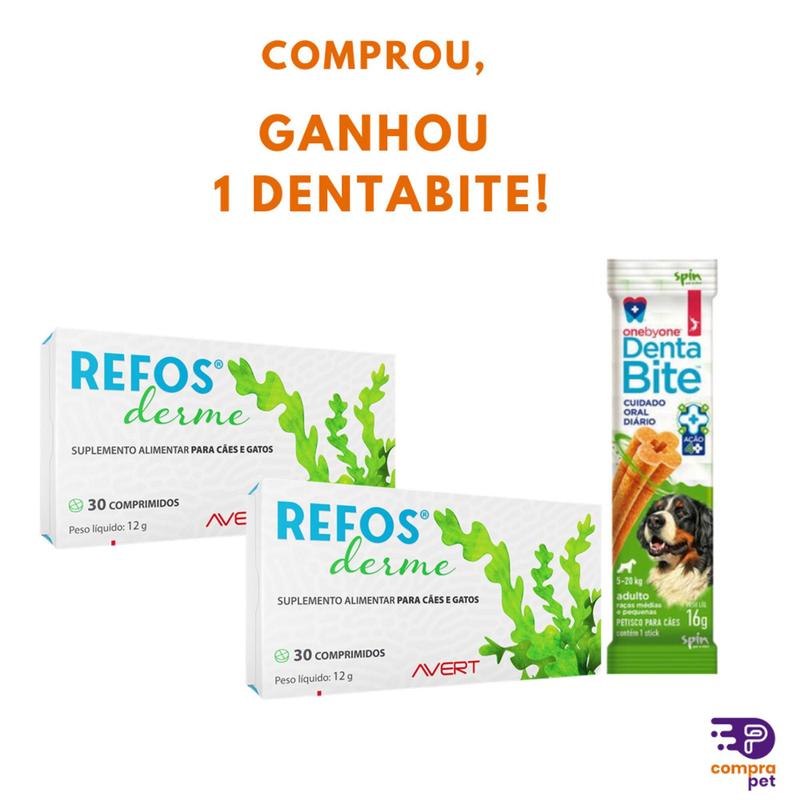 Refos Derme - Kit 2 Unidades 30 comprimidos cada - Suplemento para cães ...