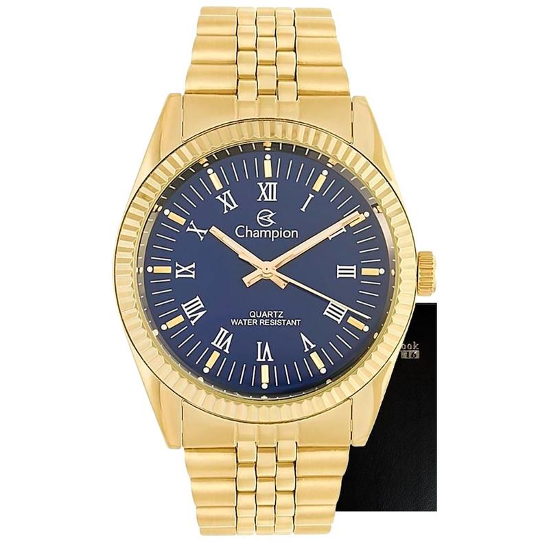 Relógio Champion Masculino Dourado Fundo Azul CH22859A - Relógio ...