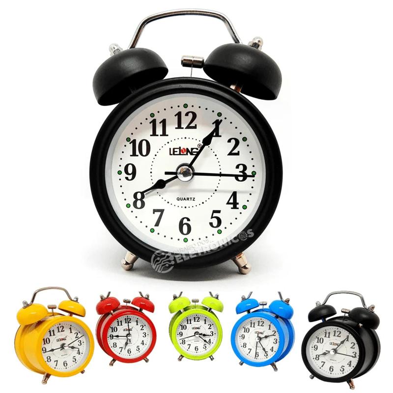 Relógio De Mesa Despertador De Corda Mecânico Alarme Potente LE8102 ...
