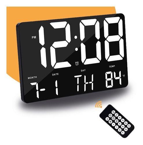 Relógio de Parede Led Digital Com Controle Remoto Linha Premium Ideal ...
