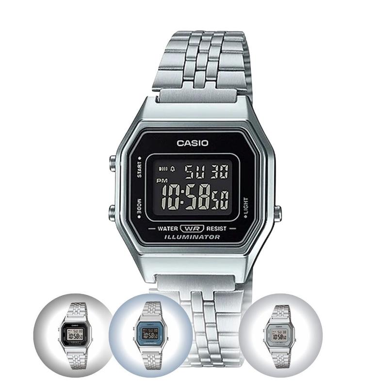 Relógio de Pulso Casio Retro Vintage Feminino Digital Casual Aço Inóx ...