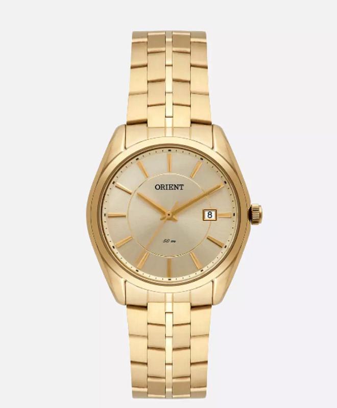 Relogio Orient Feminino dourado pequeno aço inox a prova dagua FGSS1160 ...
