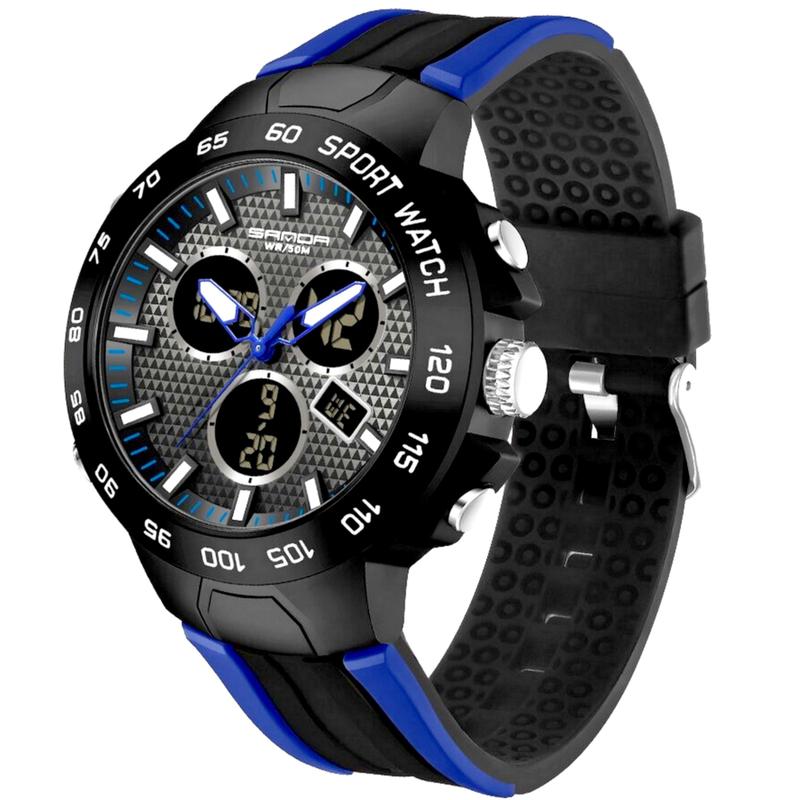 Rel gio Pulso Digital Masculino Esportivo Display Duplo Quartzo A Prova rel-gio-pulso-digital-masculino-esportivo-display-duplo-quartzo-a-prova
