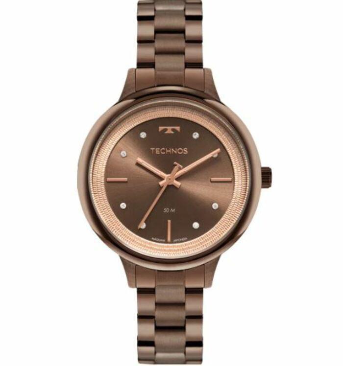 Relógio Technos Feminino Marrom Chocolate 2039Da/1M Trend - Technos ...