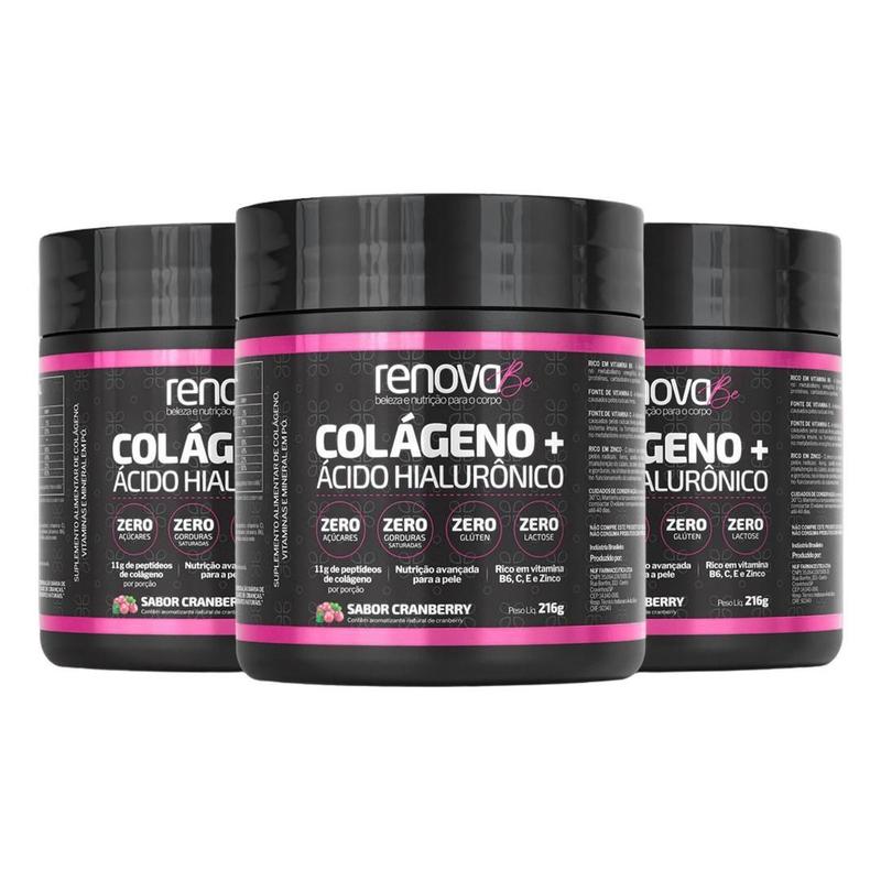 Renova Be Colágeno + Ácido Hialurônico Loja Oficial 3 Unid - Colágeno ...