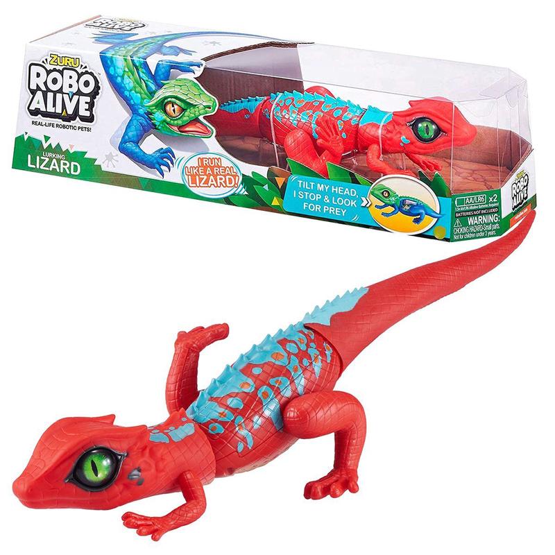 Robô Alive Lagarto Vermelho e Azul com Movimento Candide 1120 - Robô ...
