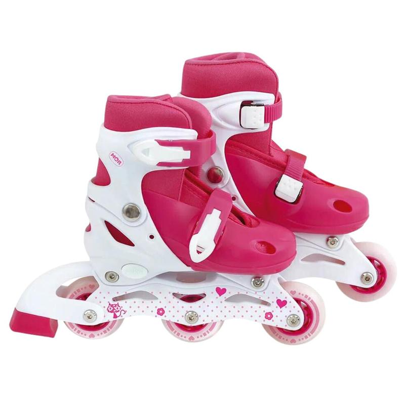 Roller Infantil Patins Menina Rosa Criança Tamanho Regulável - MOR ...