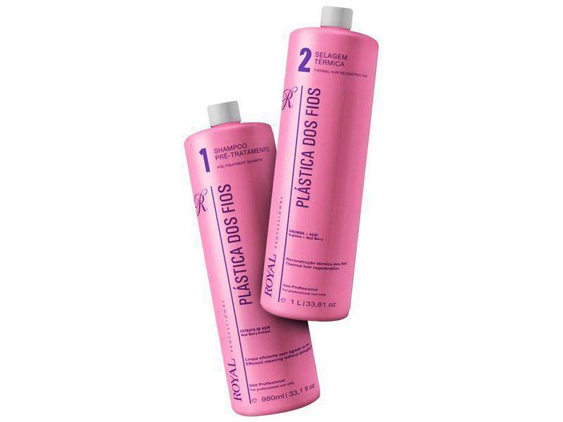 Kit Lissage Plastica Dos Fios - Phase 1 + Phase 3 - 1 Litre - Soin Brésilien à L'arginine Et Açaí