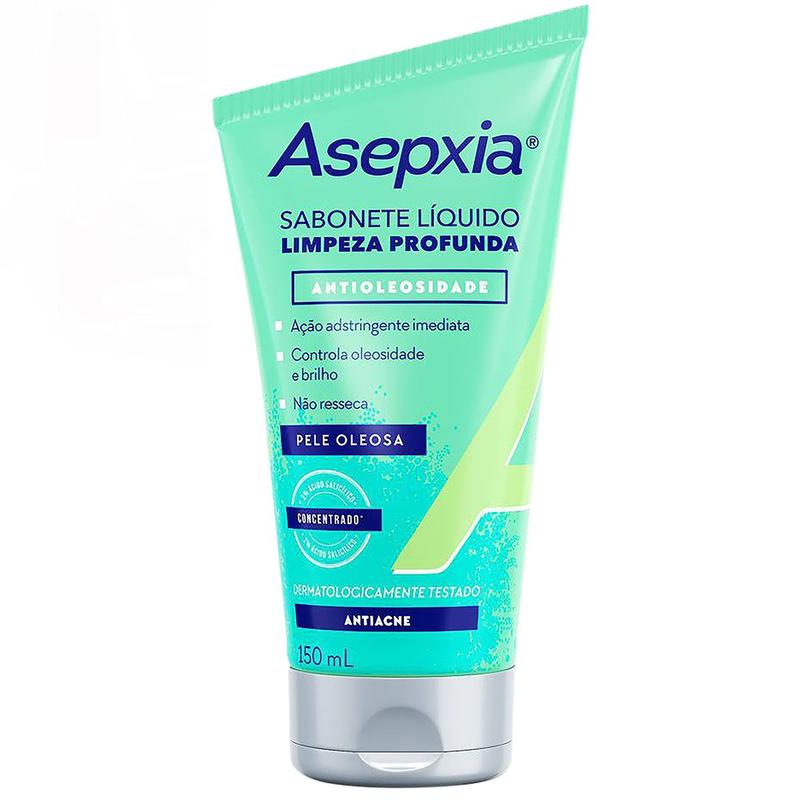 Sabonete Líquido Asepxia Antioleosidade Limpeza Profunda Antiacne 150ml ...
