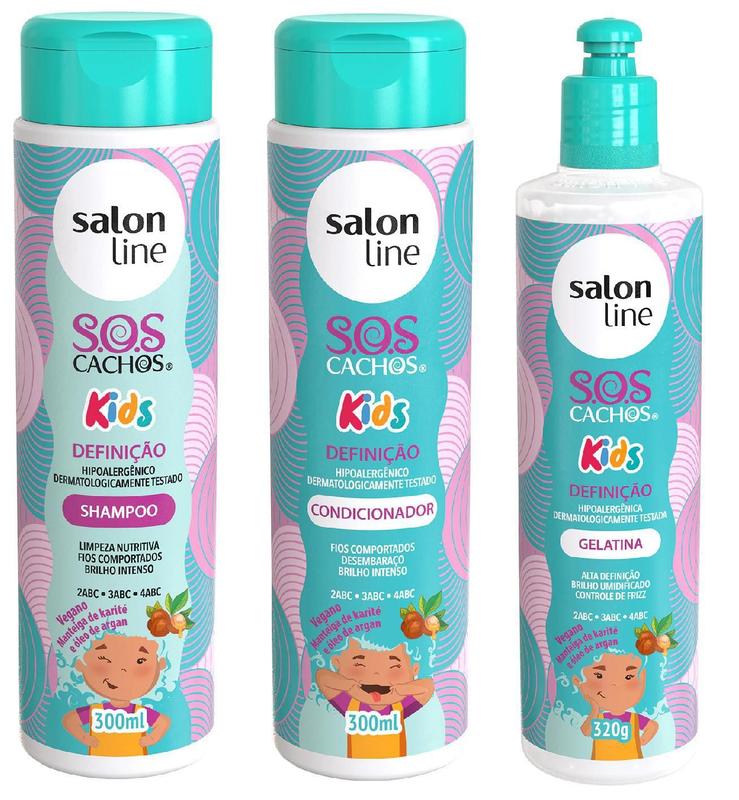 Salon Line Sos Cachos Kids Shampoo Condicionador Gelatina - Kit Shampoo ...