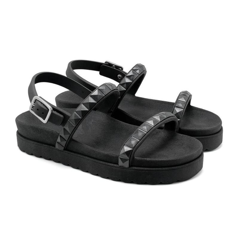 Sandália Feminina Papete Flatform Confortável Pirâmide - Valentina ...