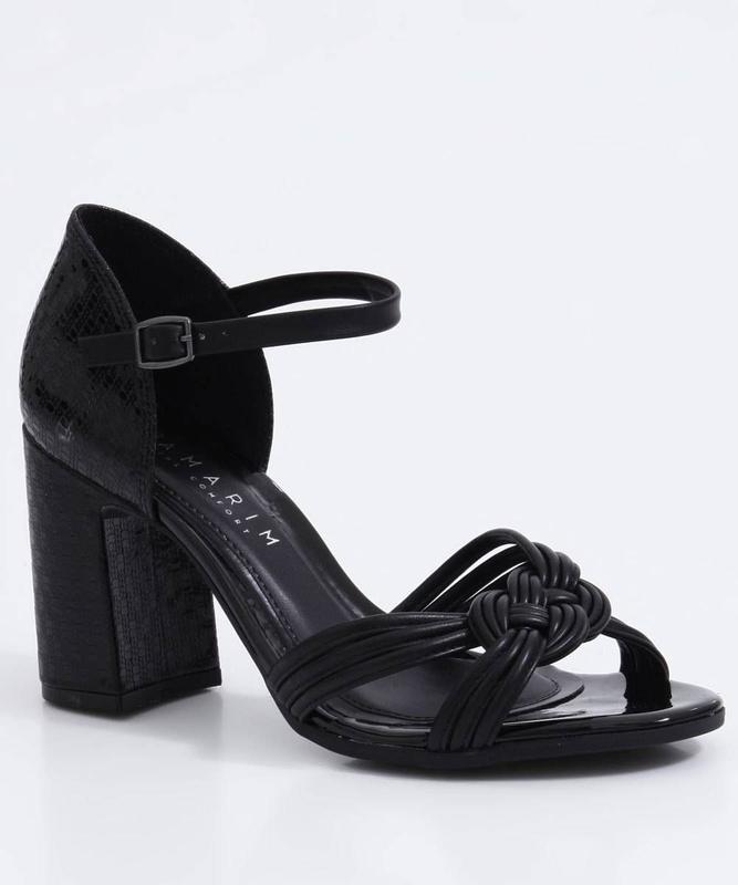 Sandália Feminina Textura Salto Grosso Ramarim - Sandália Feminina ...