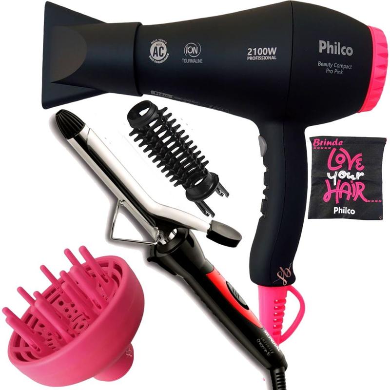 Secador de cabelo 2100w com difusor e modelador 2 em 1 bolsa - Philco ...