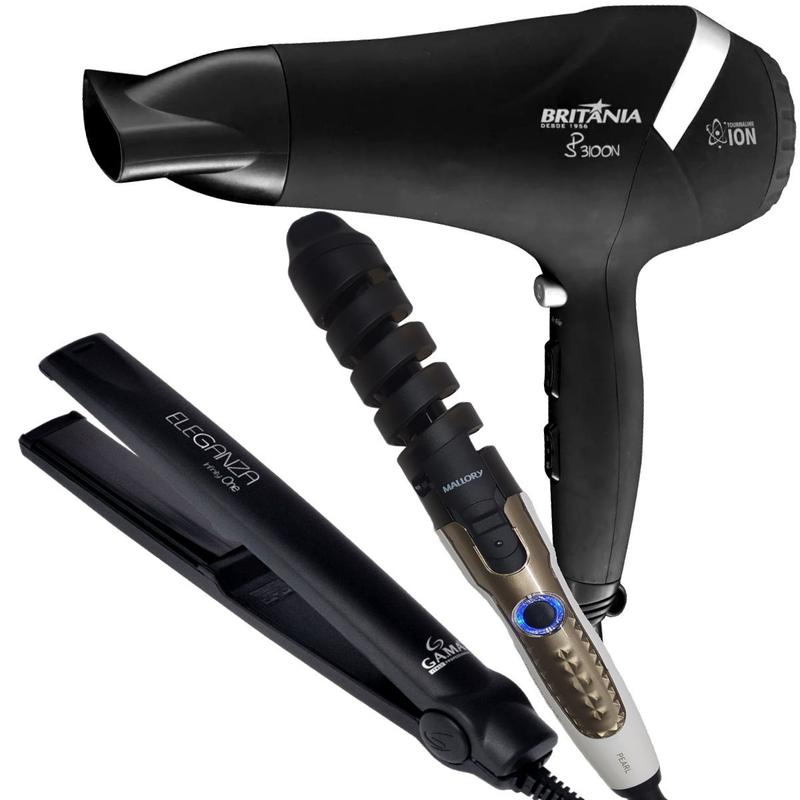 Secador de cabelo potente chapinha profissional e modelador - Britânia ...