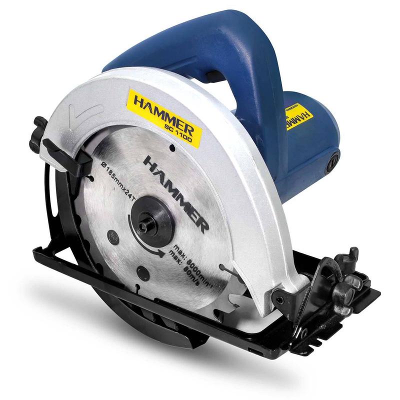 Serra Circular Manual Hammer Rolamentada Para Madeira 7-1/4 Pol 1100W ...