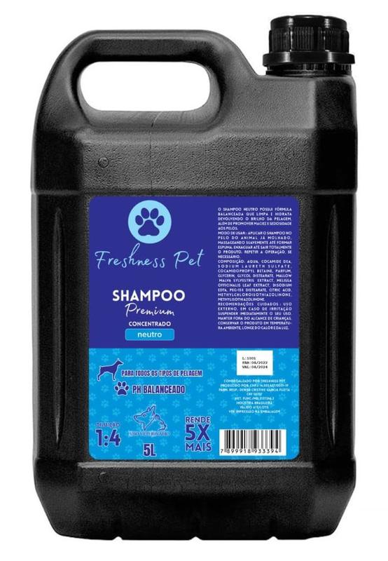 Shampoo Pet Para Cachorro e Gato Linha Profissional 5 litros rende 5 ...