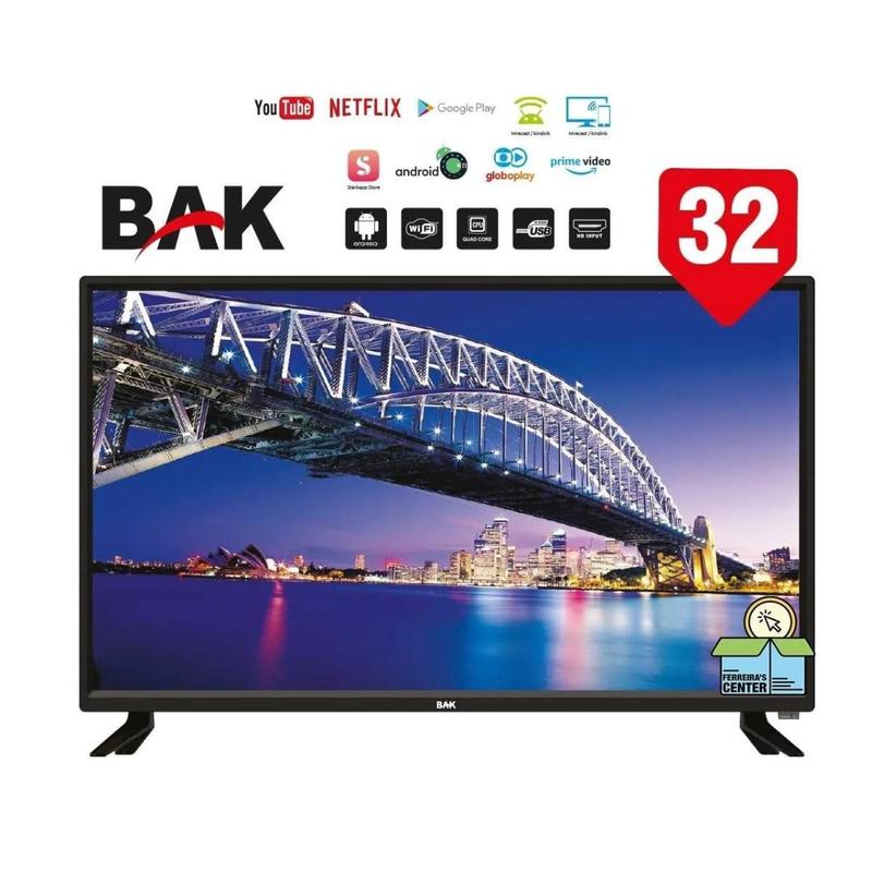 TV BAK 32" BK-32S LED SMART HD ANDROID +CONVERSOR