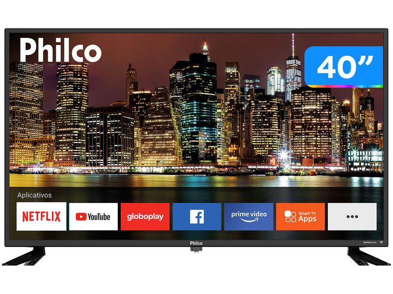 Smart TV Full HD D-LED 40” Philco PTV40M60SN - Wi-Fi HDR 2 HDMI 1 USB ...