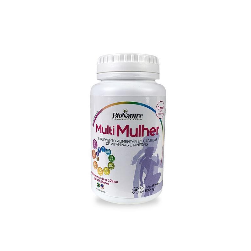 Multivitamina Bio Ritmo Suplemento Alimentar Mult Mulher Bio Nature 60 caps 500 Mg - Colágeno ...
