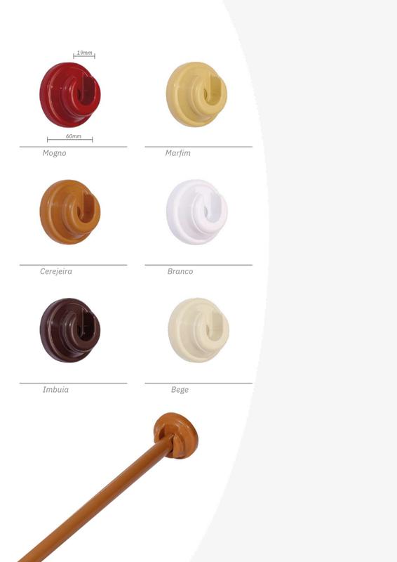 Suporte Roseta para cortinas 19mm diversas cores 2 unidades - Imperial ...
