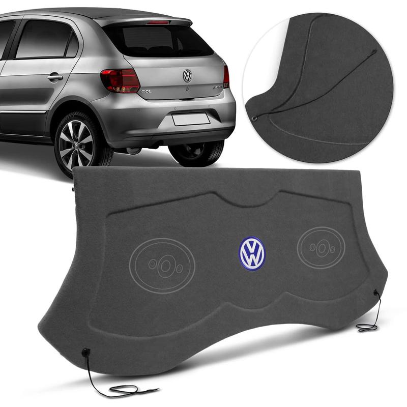 Tampão Porta Malas Gol G5 G6 2009 a 2016 Carpete Cinza Claro Furos 6x9