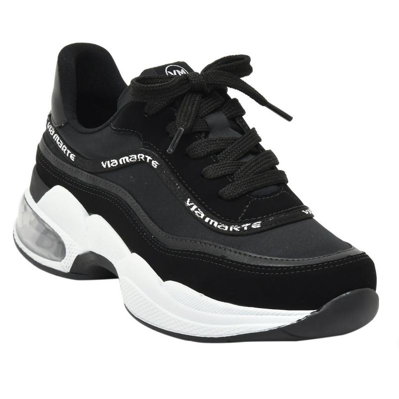 Tenis Fem. Via Marte Preto/preto/preto 20-7702 - Tênis Feminino ...