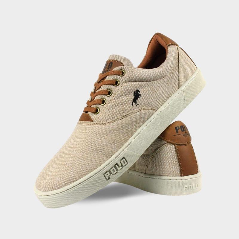 Tênis Masculino Casual Esporte Fino Conforto Básico Baixo Polo White ...