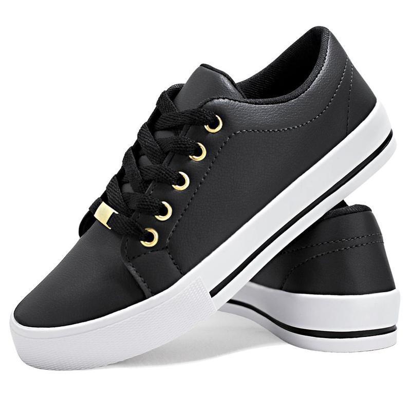 Tenis preto feminino casual confortável vastigriff 3310 - Tênis ...