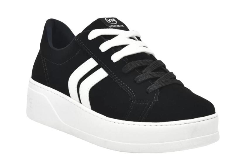 Tenis Via Marte Plataforma Flatform Lançamento Preto Macio - Tênis ...
