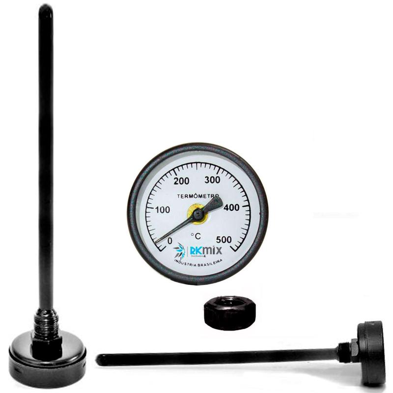 Termômetro Para Forno A Lenha De 0 Ate 500c - Haste 20cm - RKMIX ...