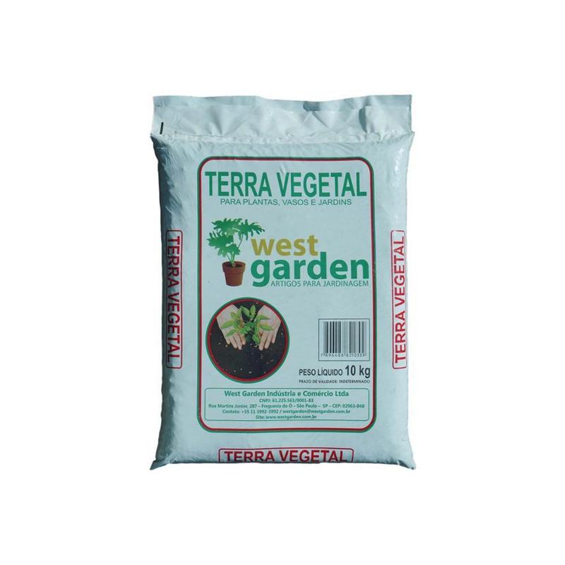 Terra Vegetal Saco com 10kg - West Garden - Terra para Jardim ...