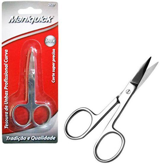 Tesoura de unha curva de inox 3,5'' profissional maniquick na cartela ...