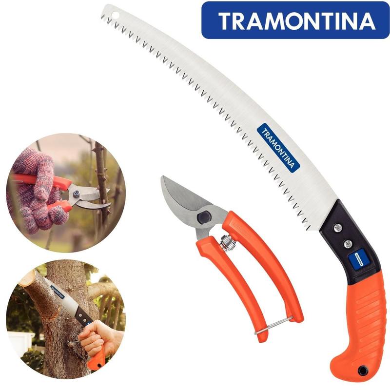Tesoura e Serrote Poda 320mm Tramontina Kit Para Podar Plantas e ...