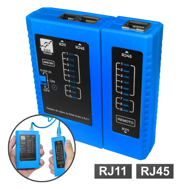Testador de Cabos de Rede Profissional, Cabo de Internet e Voz RJ11 e ...