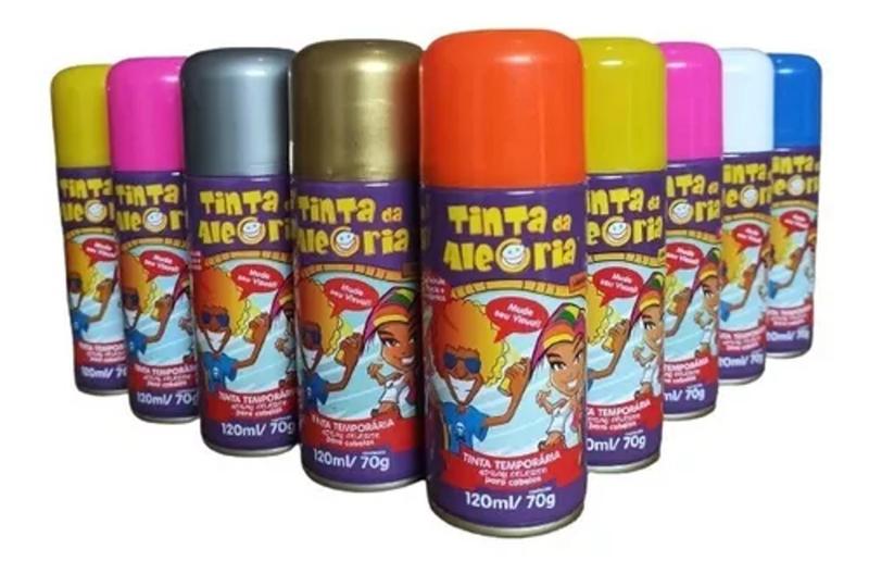 Tinta Da Alegria Spray Para Cabelo Colorida - Sai com Agua 120ml ...