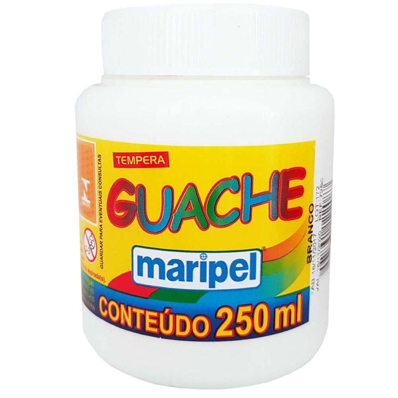 Tinta Guache Maripel Azul Claro - Pacote Com 6 Unidades De 250ml | Cores Vibrantes E Não Tóxica
