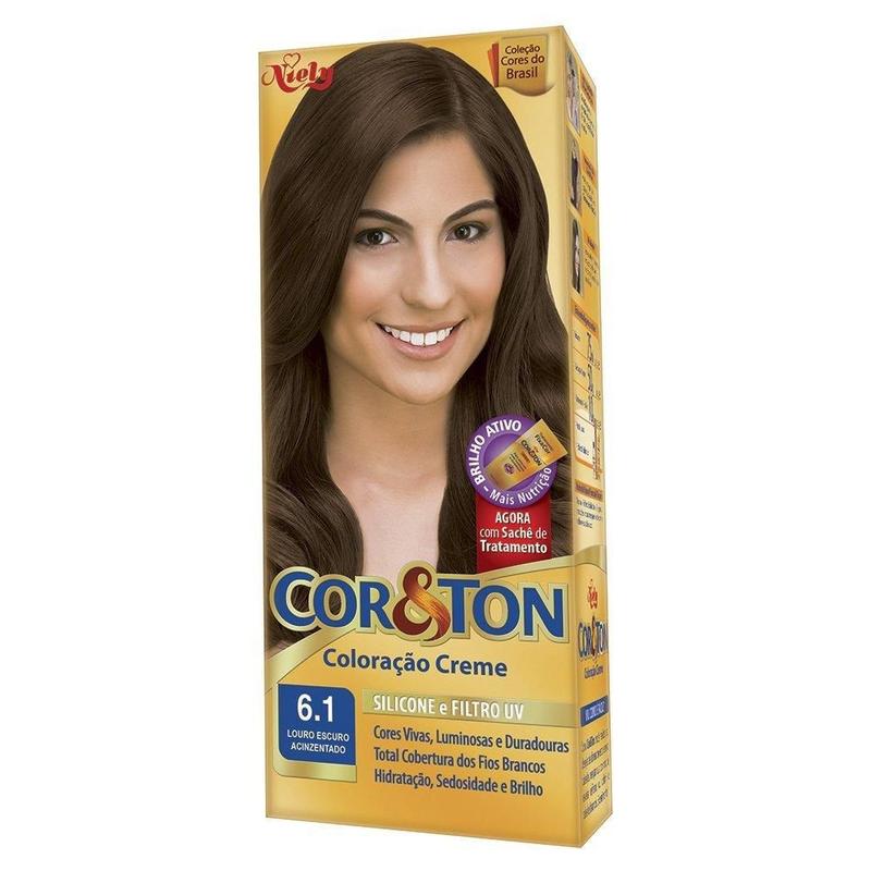 Tintura Cor&Ton 6.1 Louro Escuro Acinzentado 50g - Cor e Ton - Tinta de ...