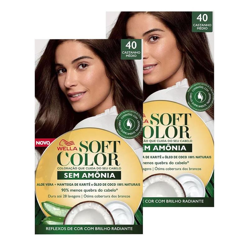 Tintura Soft Color Sem Amônia Castanho Médio 40 Kit Kit com duas ...