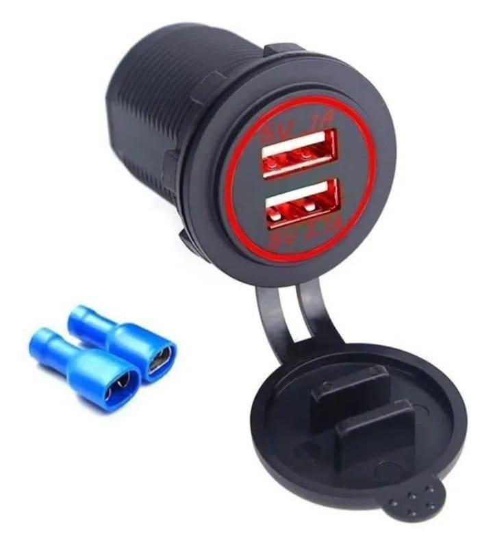 Tomada 12/24V Usb Veicular Led Vermelho 2 Saídas 1.0A E 2.1A - Tomada ...