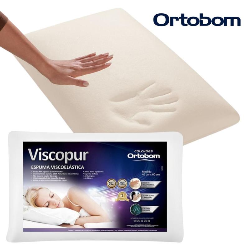 Travesseiro Nasa Viscoelástico Ortobom - Espuma Modeladora ...