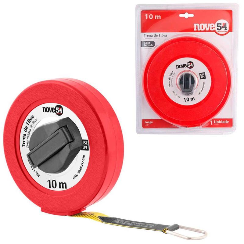 Trena Longa 10 Metros Fechada Fita Fibra de Vidro com Manivela para ...