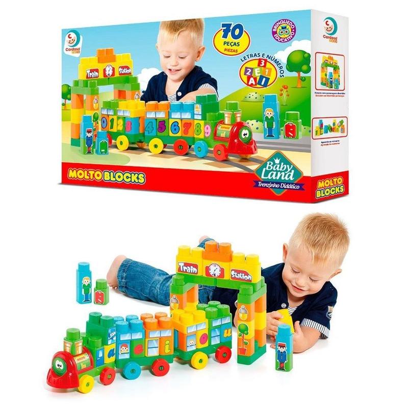 Trenzinho Didático 70 Peças - Cardoso - Brinquedos de Montar e ...