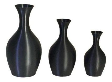 Trio De Vasos Jarros Decorativos Liso Impressão 3d - Art3dhome - Vasos ...